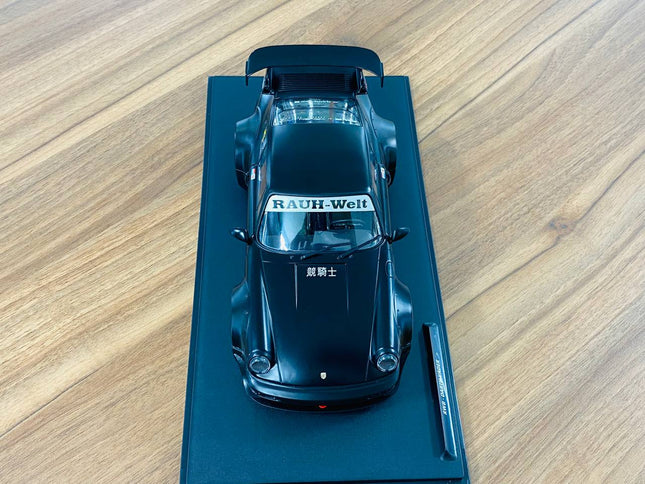 Solido Porsche RWB Darth Vader 1/18 Diecast Model Car Matt Black - studio product photo of the scale model