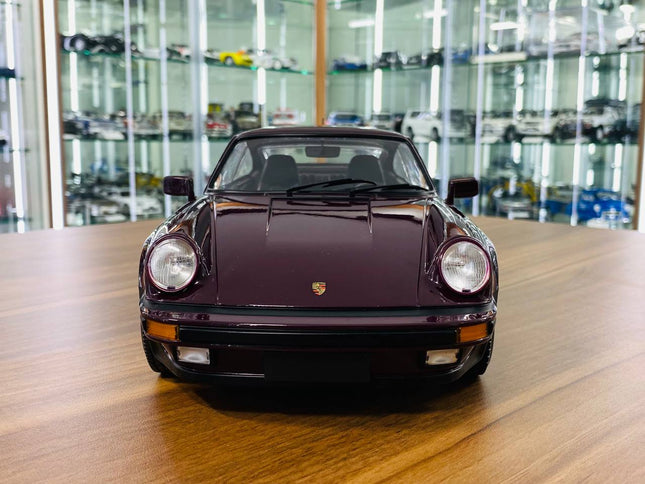 Minichamps 1/12 Porsche 911 Turbo 1977 Brown Diecast Model Car - studio product photo of the scale model