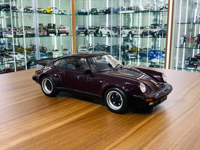 Minichamps 1/12 Porsche 911 Turbo 1977 Brown Diecast Model Car - detailed collector display model