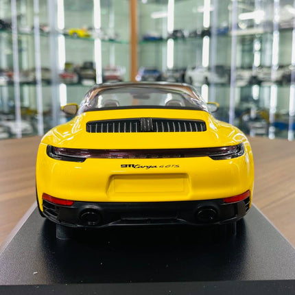 Minichamps 1/18 Porsche 911 (992) Targa 4 GTS 2021 Yellow Resin Model Car - scale model for display