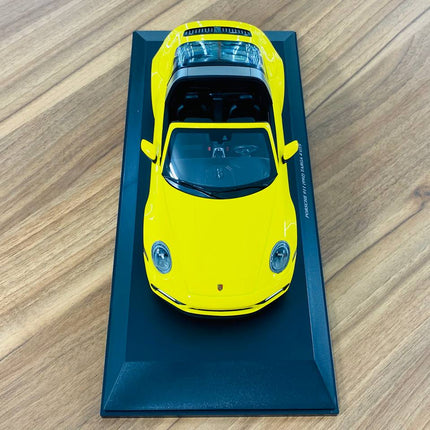 Minichamps 1/18 Porsche 911 (992) Targa 4 GTS 2021 Yellow Resin Model Car - collectible scale model car