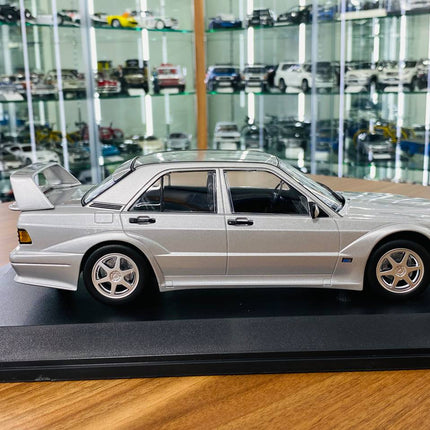 Minichamps Mercedes-Benz 190E 2.5-16 EVO II 1990 1:18 Diecast Model Car Silver - collectible scale model car