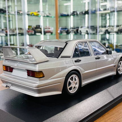 Minichamps Mercedes-Benz 190E 2.5-16 EVO II 1990 1:18 Diecast Model Car Silver - scale model for display