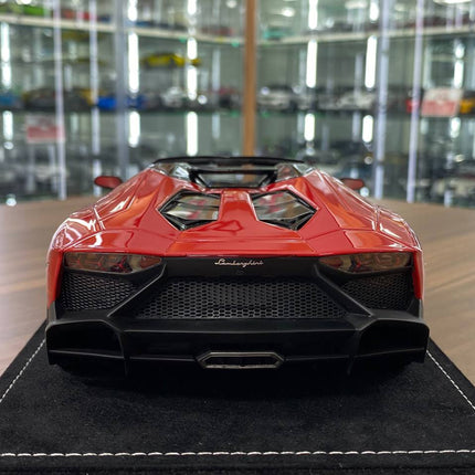1/18 Resin Lamborghini Aventador Roadster – MR Collection Dark Red Limited Edition - premium collector scale model