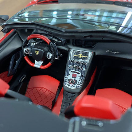 1/18 Resin Lamborghini Aventador Roadster – MR Collection Dark Red Limited Edition - detailed die-cast style model