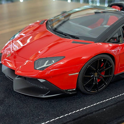 1/18 Resin Lamborghini Aventador Roadster – MR Collection Dark Red Limited Edition - scale model for display