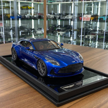MotorHelix 1/18 Resin Aston Martin DB12 Coupe Ion Blue Limited Edition - detailed collector display model