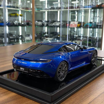 MotorHelix 1/18 Resin Aston Martin DB12 Coupe Ion Blue Limited Edition - fine detailed model replica