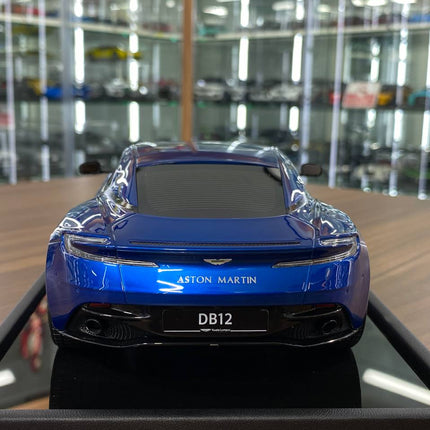 MotorHelix 1/18 Resin Aston Martin DB12 Coupe Ion Blue Limited Edition - premium collector scale model