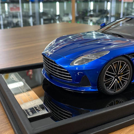 MotorHelix 1/18 Resin Aston Martin DB12 Coupe Ion Blue Limited Edition - scale model for display