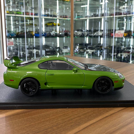 Solido 1/18 Toyota Supra MK4 A80 1993 Diecast Model Green Black - collectible scale model car