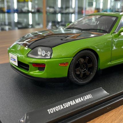 Solido 1/18 Toyota Supra MK4 A80 1993 Diecast Model Green Black - scale model for display