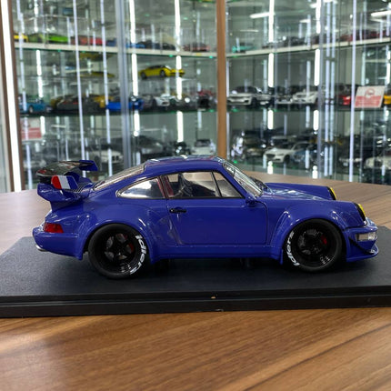 Solido 1/18 Diecast Porsche RWB Champagne Blue Model Car - collectible scale model car