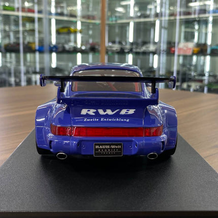 Solido 1/18 Diecast Porsche RWB Champagne Blue Model Car - premium collector scale model