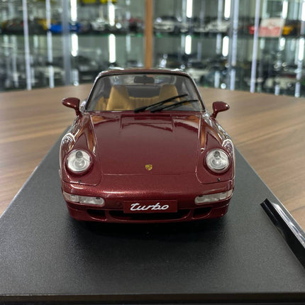 Solido Porsche 911 (993) Turbo 1/18 Diecast Model Car Brown - studio product photo of the scale model