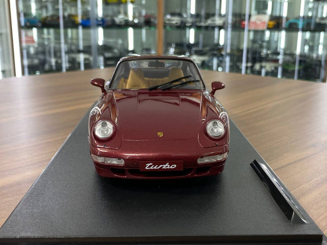 Solido Porsche 911 (993) Turbo 1/18 Diecast Model Car Brown - studio product photo of the scale model