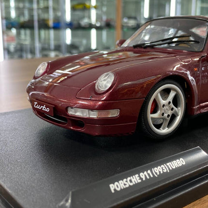 Solido Porsche 911 (993) Turbo 1/18 Diecast Model Car Brown - collectible scale model car