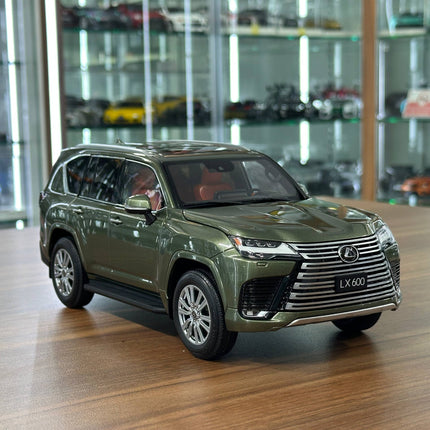 LCD Model Lexus LX 600 V6 2024 Nori Green 1:18 Diecast Model Car - detailed collector display model