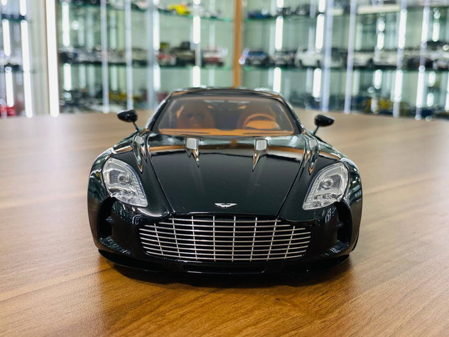 AutoArt Aston Martin One-77 Black 1:18 Diecast Model Car - studio product photo of the scale model