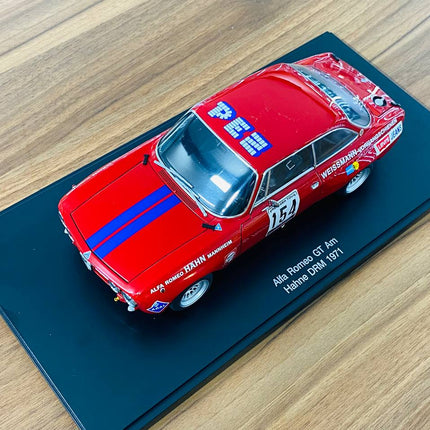 AutoArt Alfa Romeo GT AM Hahne DRM 1971 #154 Red 1:18 Diecast Model Car - detailed die-cast style model