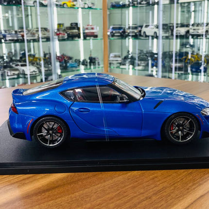 Solido Toyota Supra MK5 1:18 Blue Diecast Model Car - studio product photo of the scale model