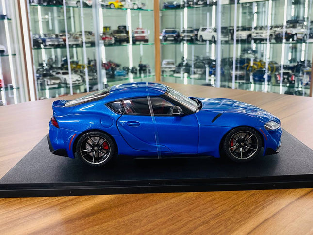 Solido Toyota Supra MK5 1:18 Blue Diecast Model Car - studio product photo of the scale model