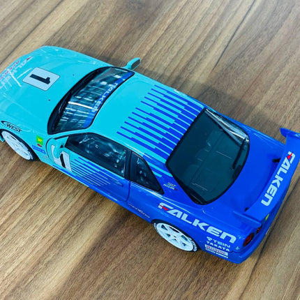 Solido Nissan Skyline GT-R R34 2001 Falcon #1 1/18 Diecast Model Car Falcon Blue - collectible scale model car