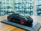 Minichamps Porsche 911 992 GT3 RS 2023 1:18 Black with Red Wheels Diecast Model - detailed collector display model