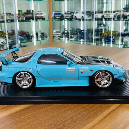 Ignition Model Mazda RX-7 RE Super G (FD3S) 1/18 Resin Model Light Blue Limited Edition - collectible scale model car