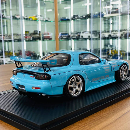 Ignition Model Mazda RX-7 RE Super G (FD3S) 1/18 Resin Model Light Blue Limited Edition - premium collector scale model