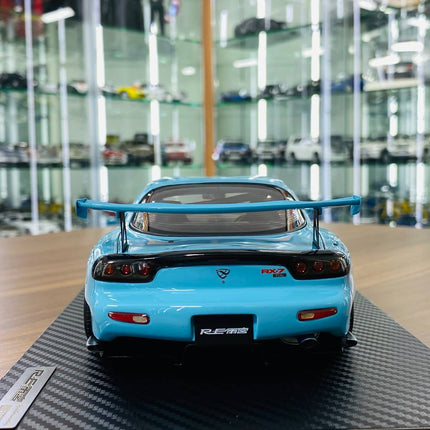 Ignition Model Mazda RX-7 RE Super G (FD3S) 1/18 Resin Model Light Blue Limited Edition - fine detailed model replica