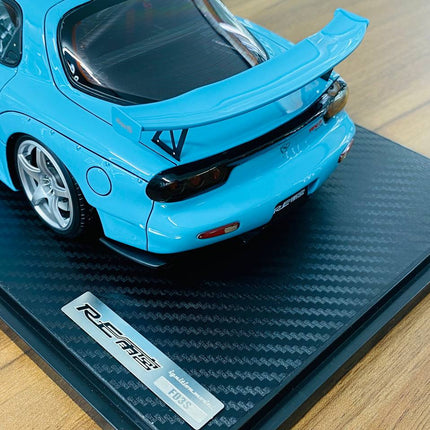 Ignition Model Mazda RX-7 RE Super G (FD3S) 1/18 Resin Model Light Blue Limited Edition - scale model for display