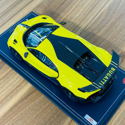 MR Collection Bugatti Chiron Super Sport 300+ 1:18 Yellow Resin Model - scale model for display