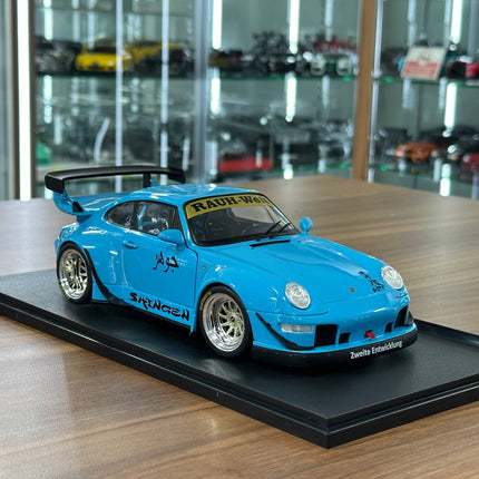 Solido 1/18 Diecast Porsche 911 (993) RWB Shingen 2018 Blue - detailed collector display model