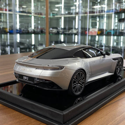 MotorHelix 1/18 Aston Martin DB12 Coupe Lightning Silver Resin Model Limited Edition 99 Pcs - fine detailed model replica