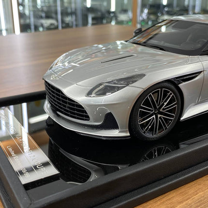 MotorHelix 1/18 Aston Martin DB12 Coupe Lightning Silver Resin Model Limited Edition 99 Pcs - scale model for display