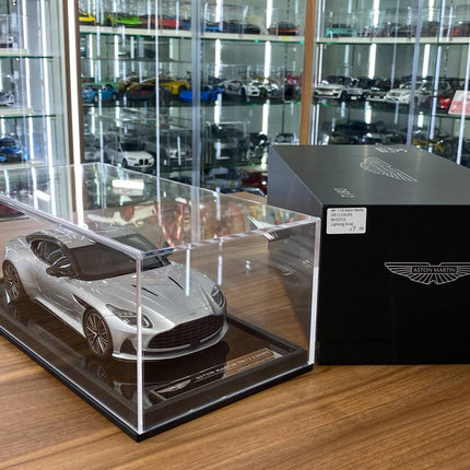 MotorHelix 1/18 Aston Martin DB12 Coupe Lightning Silver Resin Model Limited Edition 99 Pcs - collector edition scale model