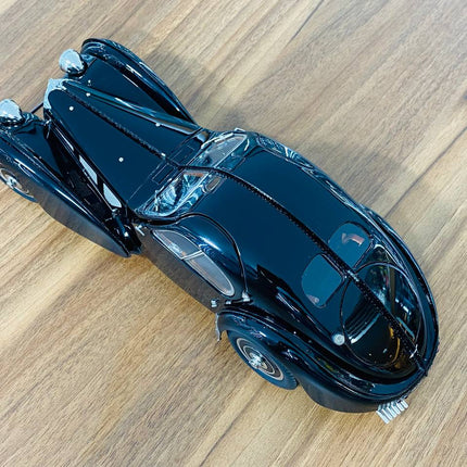 CMC Bugatti Typ 57 SC Atlantic Coupe 1936 1:18 Diecast Model Car Black Limited Edition - scale model for display