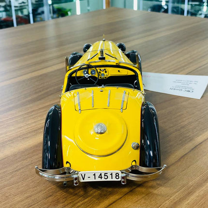 CMC 1/18 Audi Front 225 Roadster 1935 Yellow/Black Diecast Model Car - premium collector scale model
