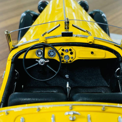 CMC 1/18 Audi Front 225 Roadster 1935 Yellow/Black Diecast Model Car - detailed die-cast style model