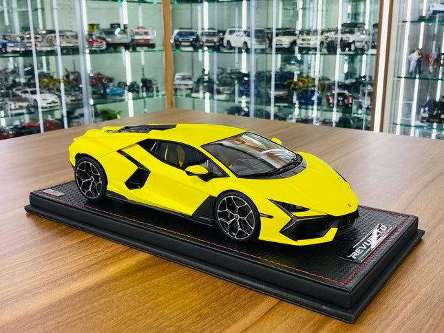 MR Collection Lamborghini Revuelto 1/18 Resin Model Giallo Clarus - detailed collector display model