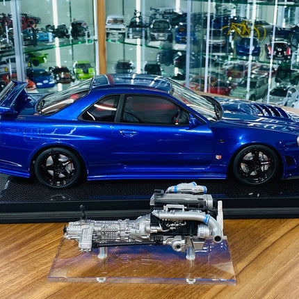 Nissan Skyline GT-R R34 Nismo Z-Tune 1/12 Resin Model Blue Motor Helix - fine detailed model replica
