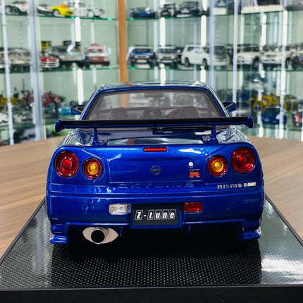 Nissan Skyline GT-R R34 Nismo Z-Tune 1/12 Resin Model Blue Motor Helix - scale model collectible piece