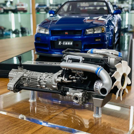Nissan Skyline GT-R R34 Nismo Z-Tune 1/12 Resin Model Blue Motor Helix - collector edition scale model