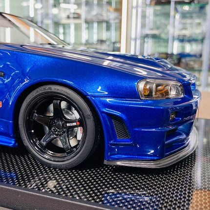 Nissan Skyline GT-R R34 Nismo Z-Tune 1/12 Resin Model Blue Motor Helix - premium collector scale model