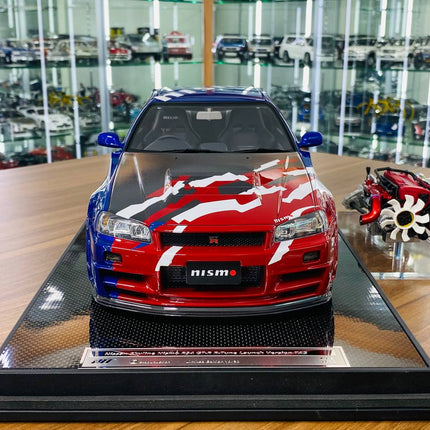 Motor Helix 1/12 Nissan Skyline Nismo GT-R R34 R-Tune Launch Version TAS Resin Model TAS 2000 - studio product photo of the s