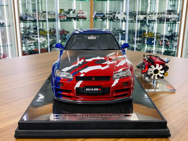 Motor Helix 1/12 Nissan Skyline Nismo GT-R R34 R-Tune Launch Version TAS Resin Model TAS 2000 - studio product photo of the s