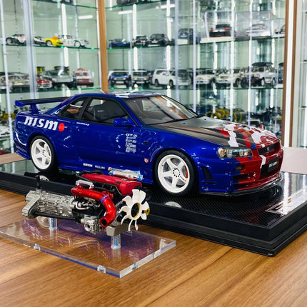 Motor Helix 1/12 Nissan Skyline Nismo GT-R R34 R-Tune Launch Version TAS Resin Model TAS 2000 - detailed collector display mo