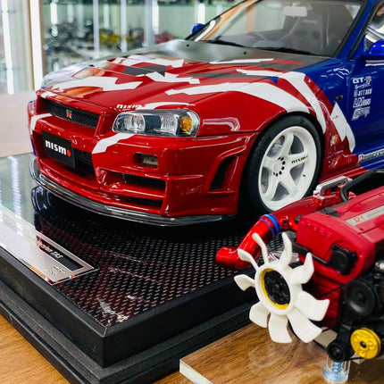 Motor Helix 1/12 Nissan Skyline Nismo GT-R R34 R-Tune Launch Version TAS Resin Model TAS 2000 - detailed die-cast style model