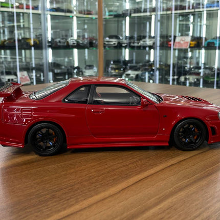MotorHelix Nissan Skyline GT-R R34 Customized Version 1/18 Diecast Active Red - collectible scale model car
